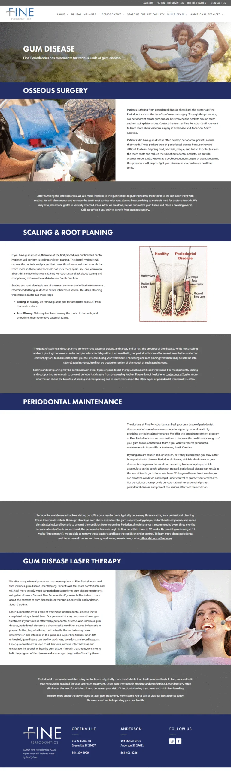 Fine Periodontics website designed and developed by RevRise