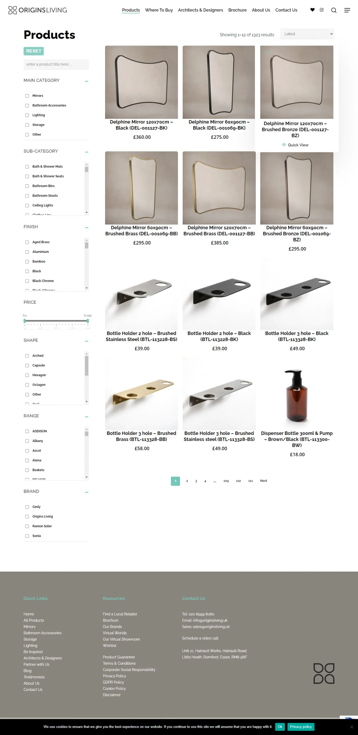 Origins Living website designed and developed by RevRise